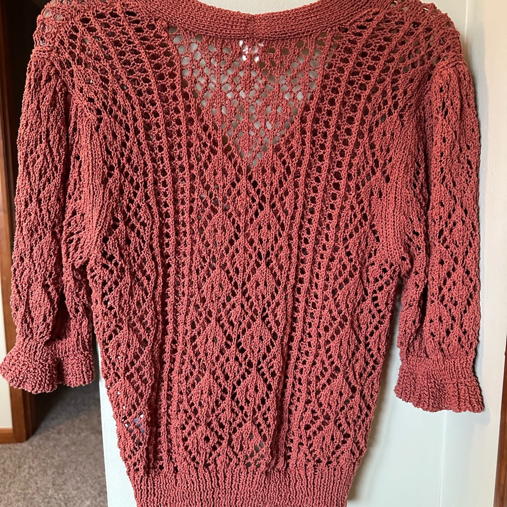 ANA SZ M rust button sweater/cardigan - Picture 4 of 4